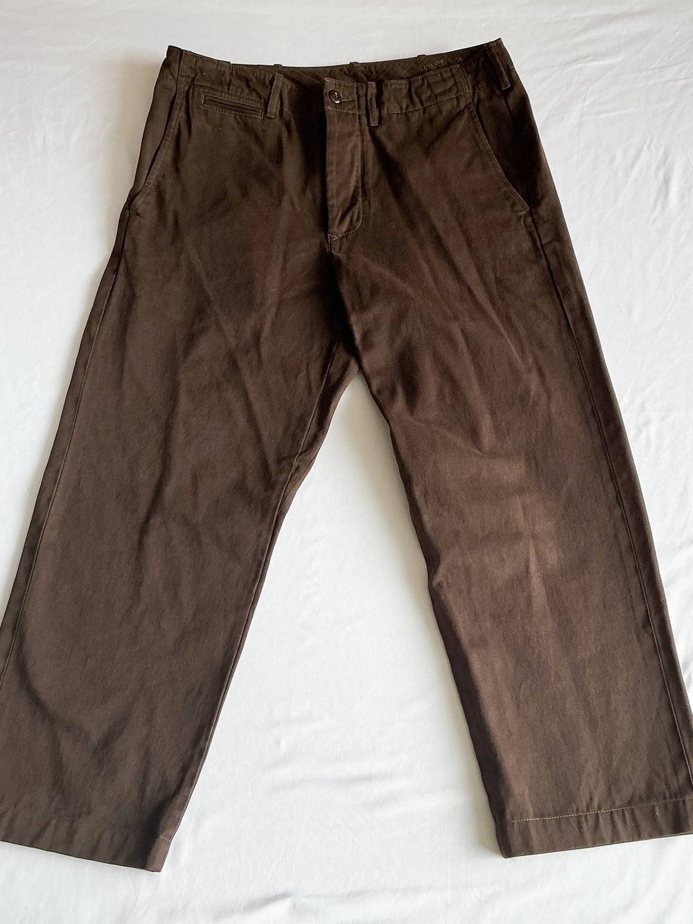 Wallace & Barnes Mens Size 31x32 Selvedge Officer Chino Chocolate Brown NEW
